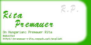 rita premauer business card